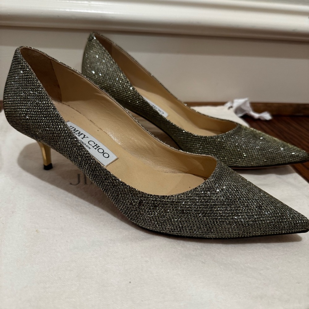 Jimmy Choo Sparkling Heels - Silver and Black Size 37.5